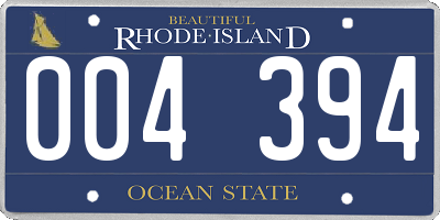 RI license plate 004394