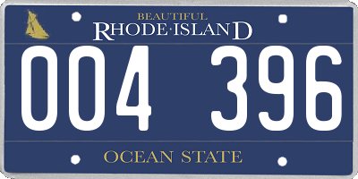 RI license plate 004396