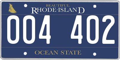 RI license plate 004402