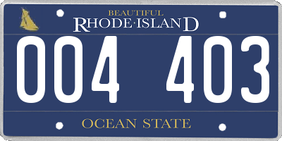 RI license plate 004403