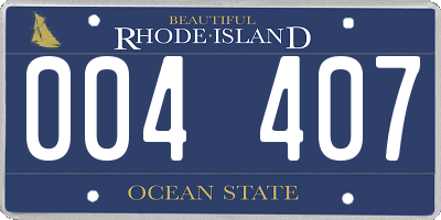 RI license plate 004407