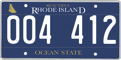 RI license plate 004412
