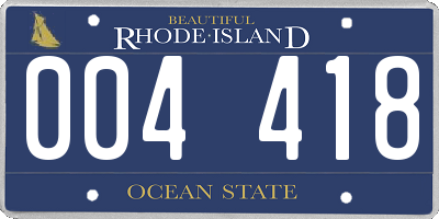 RI license plate 004418