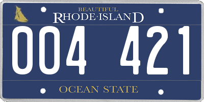 RI license plate 004421