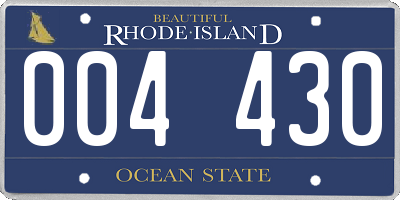 RI license plate 004430