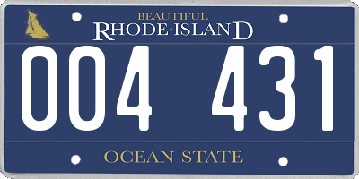 RI license plate 004431