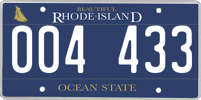 RI license plate 004433