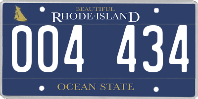 RI license plate 004434