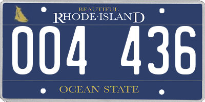 RI license plate 004436