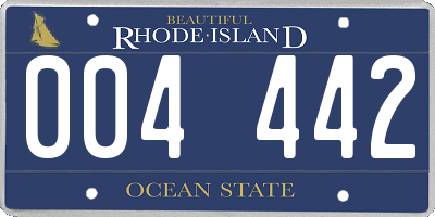 RI license plate 004442