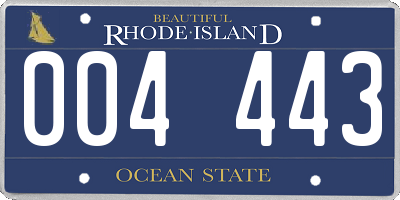 RI license plate 004443