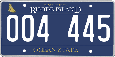 RI license plate 004445