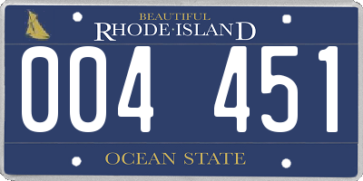 RI license plate 004451