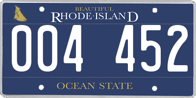 RI license plate 004452