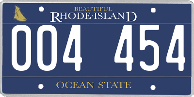 RI license plate 004454