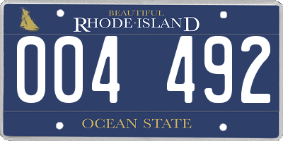 RI license plate 004492