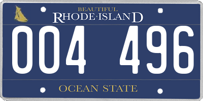 RI license plate 004496