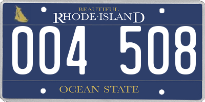 RI license plate 004508
