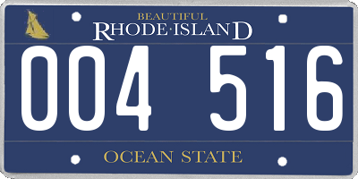 RI license plate 004516