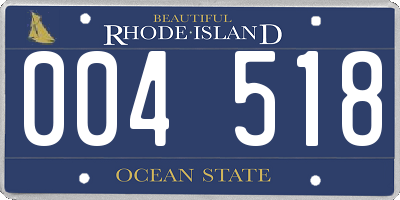 RI license plate 004518