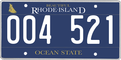 RI license plate 004521