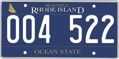 RI license plate 004522