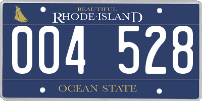 RI license plate 004528