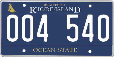 RI license plate 004540