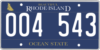 RI license plate 004543