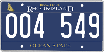 RI license plate 004549