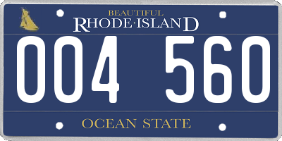 RI license plate 004560
