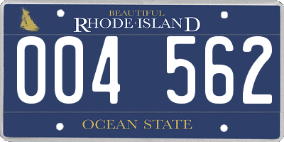 RI license plate 004562