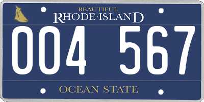 RI license plate 004567