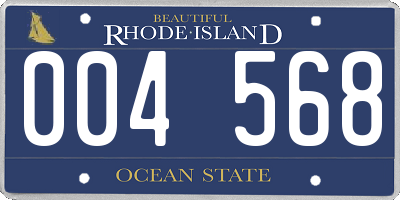 RI license plate 004568