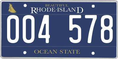 RI license plate 004578