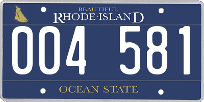 RI license plate 004581