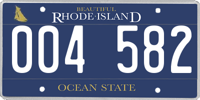 RI license plate 004582