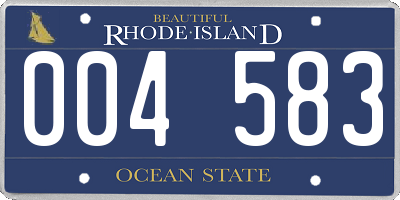 RI license plate 004583