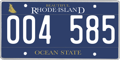 RI license plate 004585