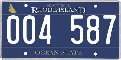 RI license plate 004587