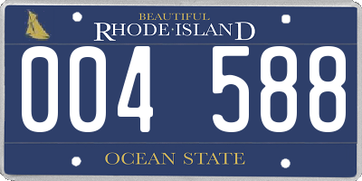 RI license plate 004588