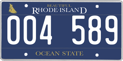 RI license plate 004589