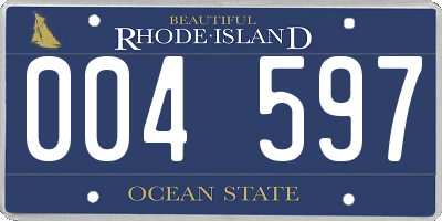 RI license plate 004597