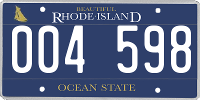 RI license plate 004598