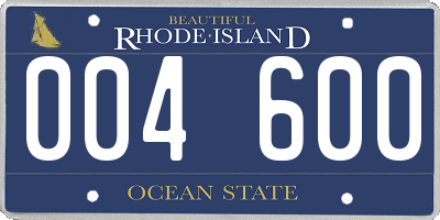 RI license plate 004600