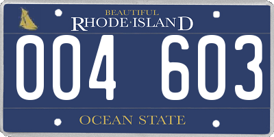 RI license plate 004603