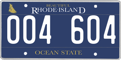 RI license plate 004604