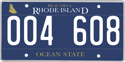 RI license plate 004608