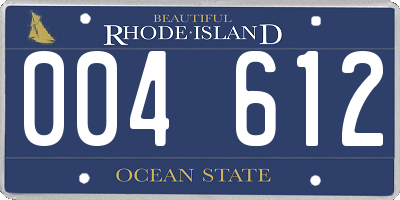 RI license plate 004612