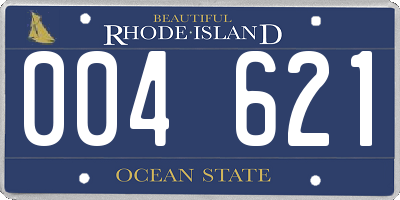 RI license plate 004621